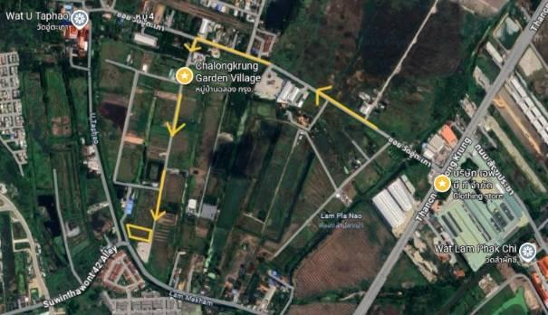 ขายที่ดิน ฉลองกรุงการ์เด้นท์ ซอยวัดอู่ตะเภา เนื้อที่ 1 ไร่ 70 ตารางวา สวย ทำเลดี ใกล้โรงงานFBT 3