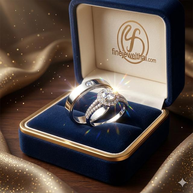 FineJewelThai แหวนคู่เพชรพรีเมี่ยม Endless Couple Rings R1086-R1210cz