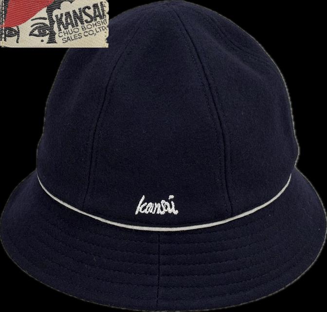 หมวกบักเก็ตขนสัตว์วินเทจ Kansai สีน้ำเงินเข้ม ขนาด59cm รูปที่ 2