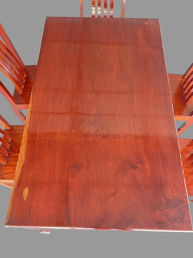 โต๊ะไม้ประดู่แผ่นเดียว 6ที่นั่ง ชุดโต๊ะไม้ประดู่ โต๊ะรับประทานอาหารไม้ประดู่ 9