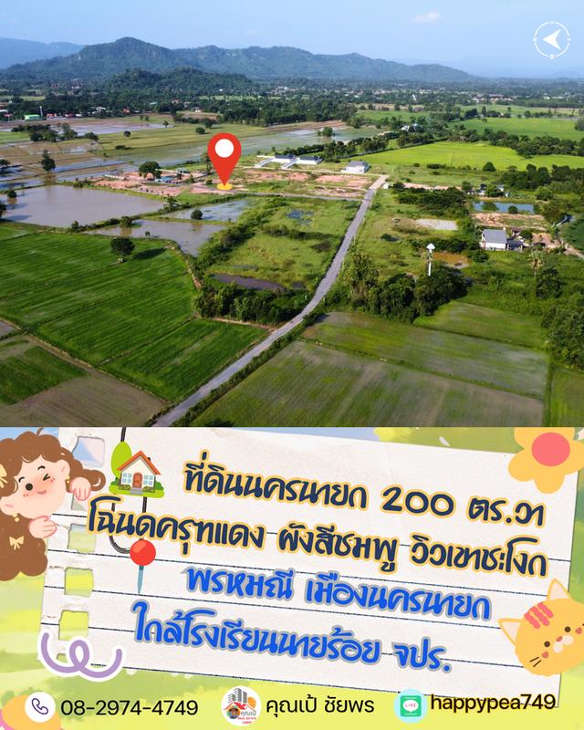 ⛳ ที่ดินวิวเขา ผังสีชมพู ต.พรหมณี อ.เมืองนครนายก โฉนดครุฑแดง เริ่มต้น 200 ตร.วา (ฟรีค่าโอน!) 11