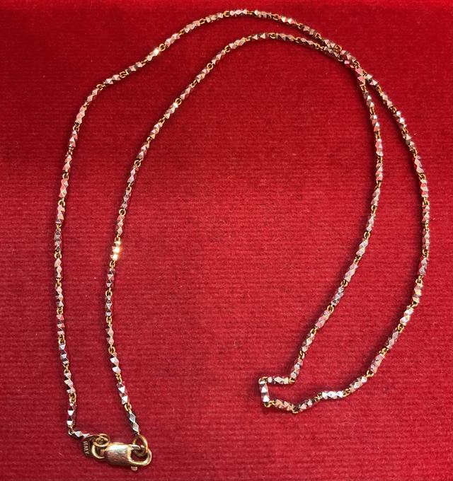 สร้อยคอทองแท้ 18K 💯% ชุบทองคำขาว ✨ น้ำหนัก 5.75 กรัม ยาว 16 นิ้ว งานมือสองสภาพสวย พร้อมส่ง 🚚 รูปย่อยที่ 2