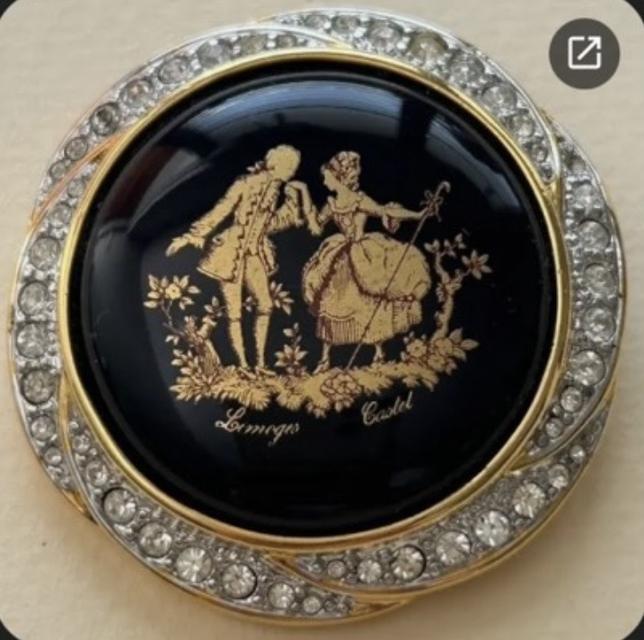 เข็มกลัด Limoges Castel Gold Plated Brooch