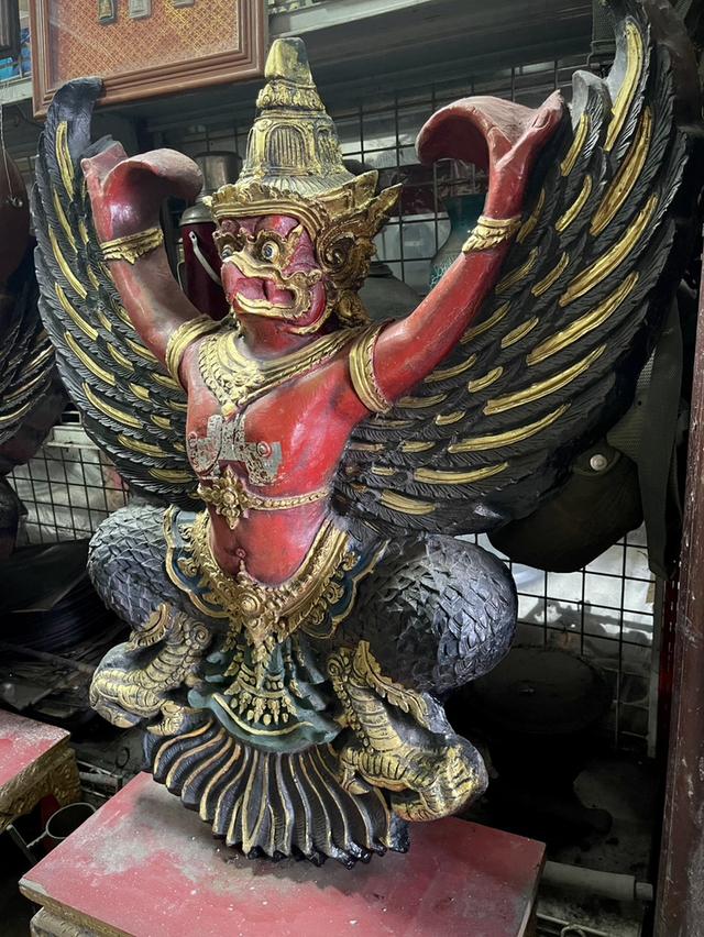 ครุฑศาลเก่า ครุฑหน้าดุ ขนาด80ซม พญาครุฑหน้าศาล 7