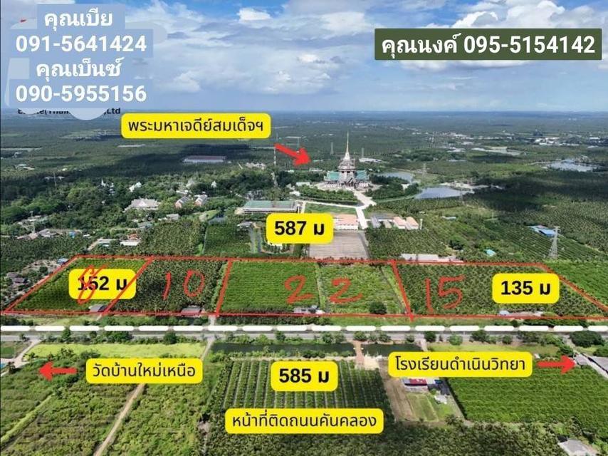 ขายที่ดินสวยเป็นที่สวน ติดหลังวัดหลวงพ่อสด ด้านหน้าติดถนนคลองชลประทาน ยาวประมาณ 600 เมตร ตำบลแพงพวย อำเภอดำเนินสะดวก จังหวัดราชบุรี ทั้งหมด 56 ไร่เศษ 2