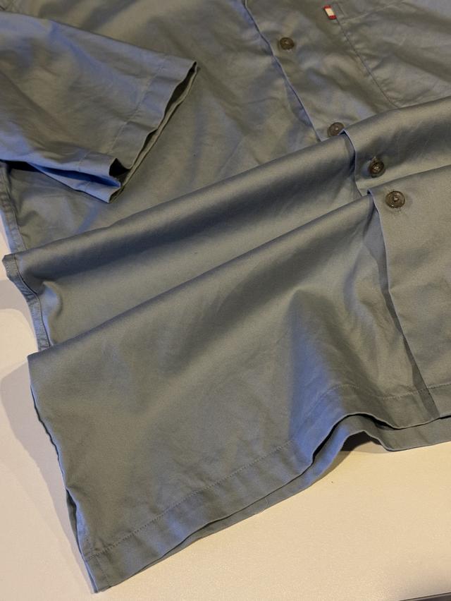 เสื้อเชิ้ตแบรนด์ GQ แขนสั้น สีฟ้า