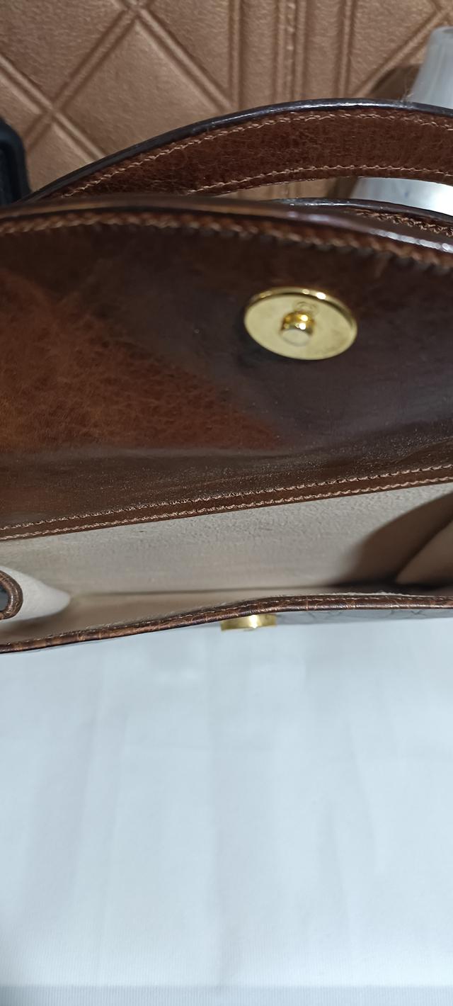 กระเป๋าลายหนังจระเข้ สีน้ำตาลเข้ม Vintage Etienne Aigner Bag. รูปที่ 8