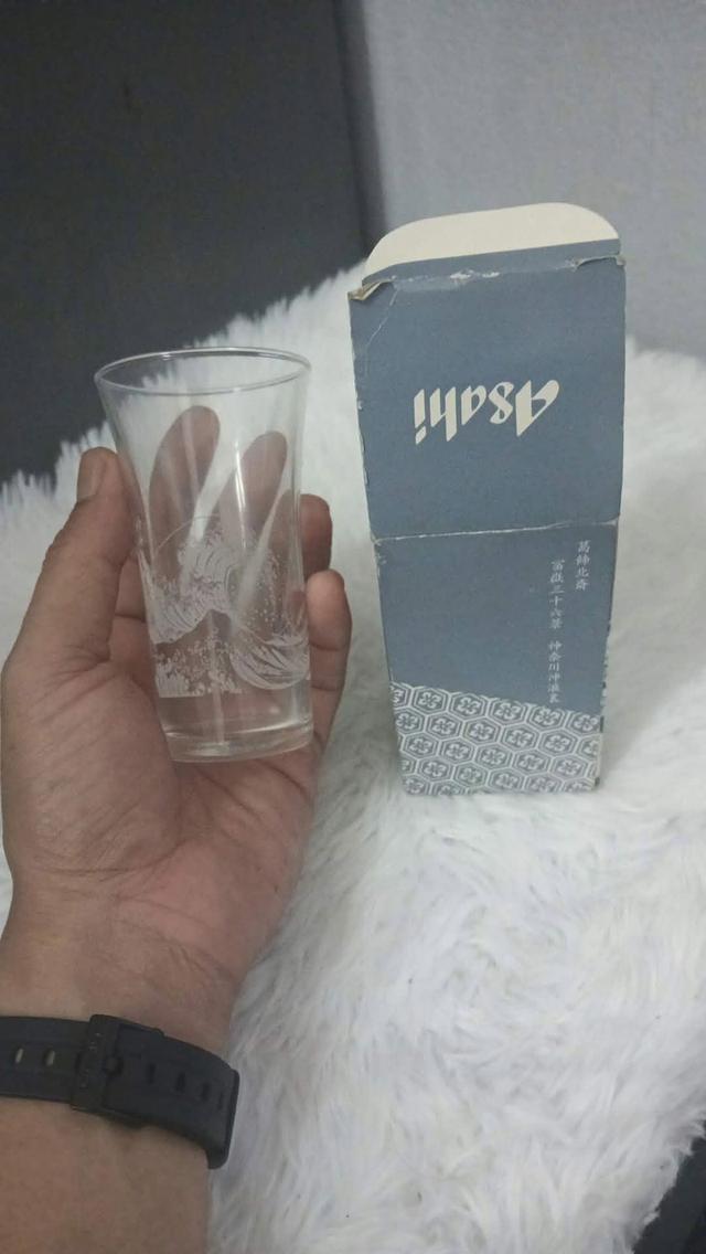 แก้วสะสม Asahi Edomae Glass (江戸前グラス) ลายภาพพิมพ์คลื่นยักษ์ คัตสึชิกะ โฮกุไซ (The Great Wave off Kanagawa) รูปย่อยที่ 3