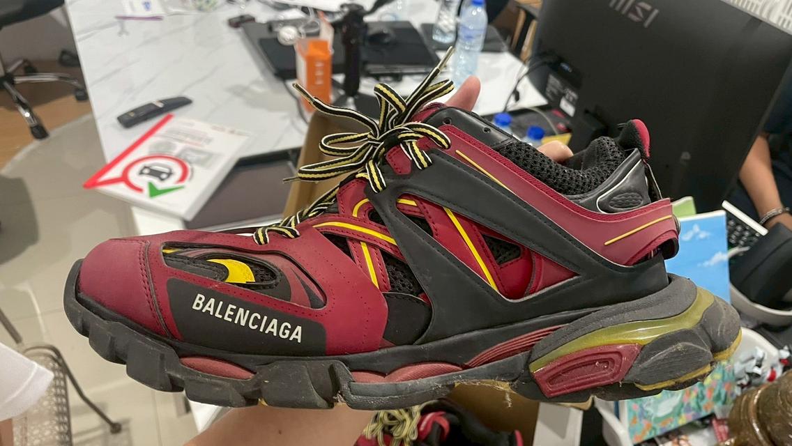 Balenciaga Track Sneaker Bordeaux Burgundy Black Yellow 9