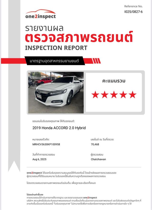 HONDA ACCORD 2.0 HYBRID ปี 2019 โฉม ปี19-23 18
