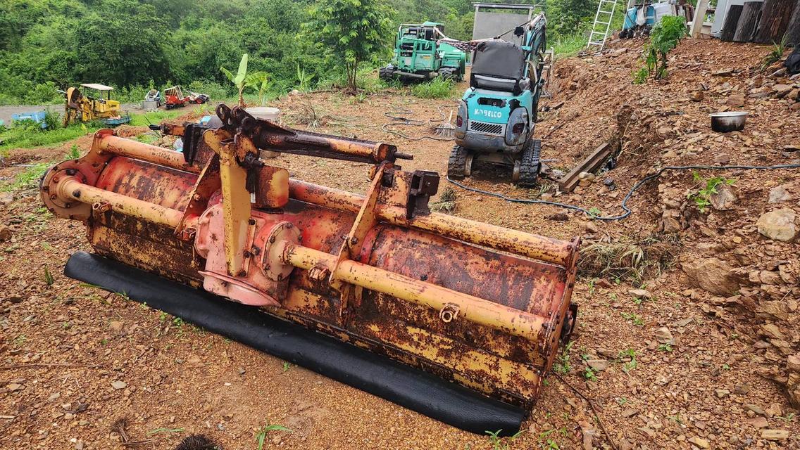 โรตารี่ สำหรับรถไถนา แทรกเตอร์ มือสองญี่ปุน ยาว 2.5 เมตร ใบเคียวใหญ่ ใช้งานปั่นดินแข็ง สบายๆ
