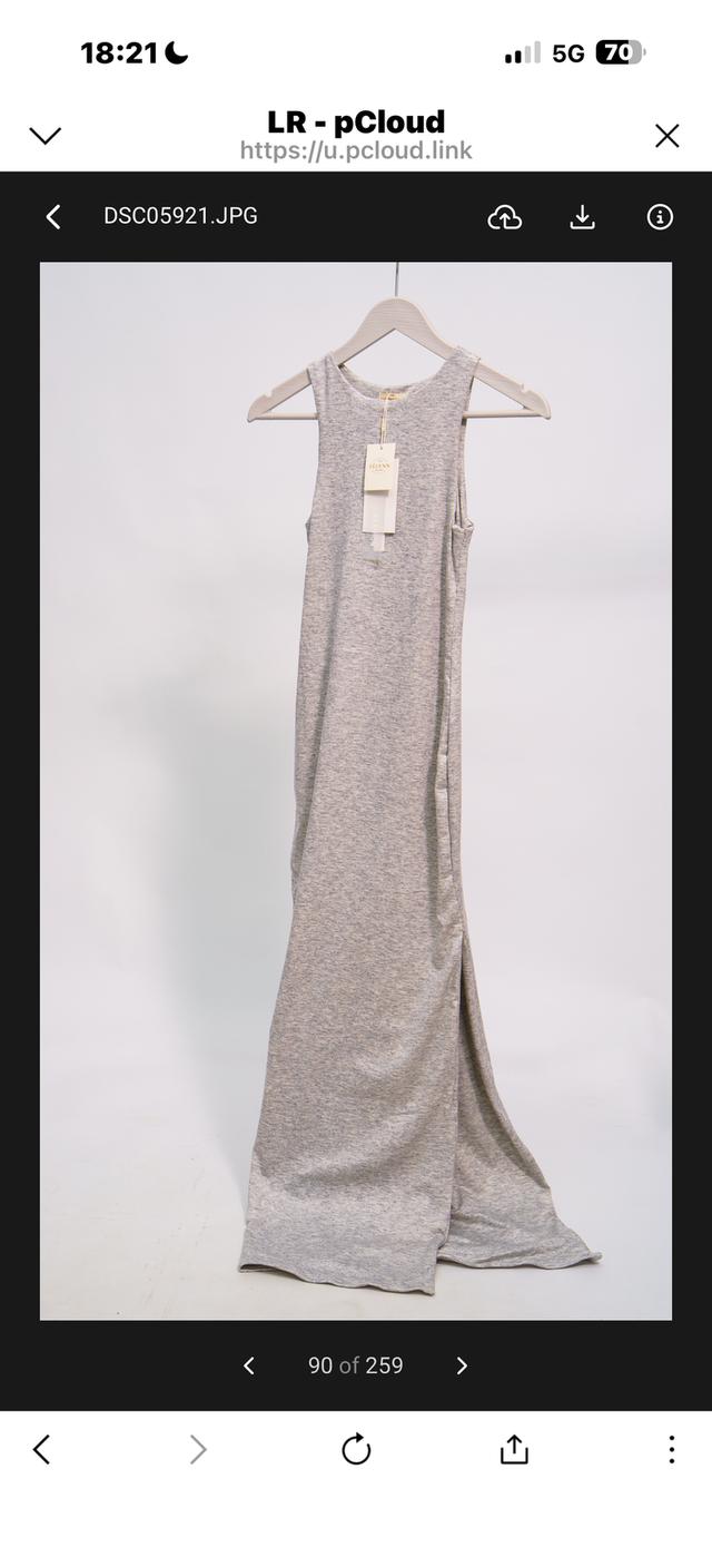 ชุดเดรสเทาอ่อน Free Size (S-M) ใหม่ รูปที่ 2