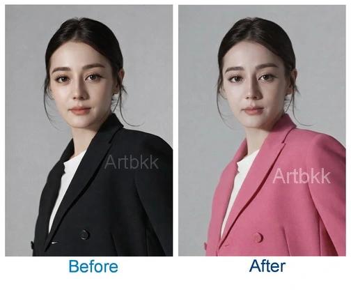 รีทัชรูปภาพ ปรับแต่งแก้ไขรูปภาพ เปลี่ยนสีเสื้อตามสั่ง เปลี่ยนสีกางเกง