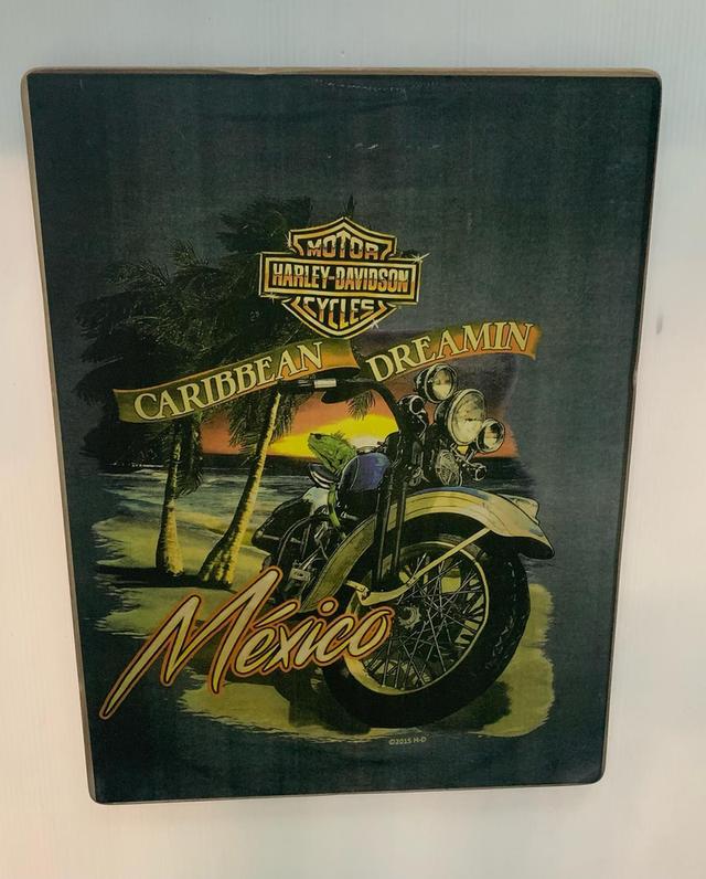 ภาพพิมพ์บนแผ่นไม้ Harley Davidson 3