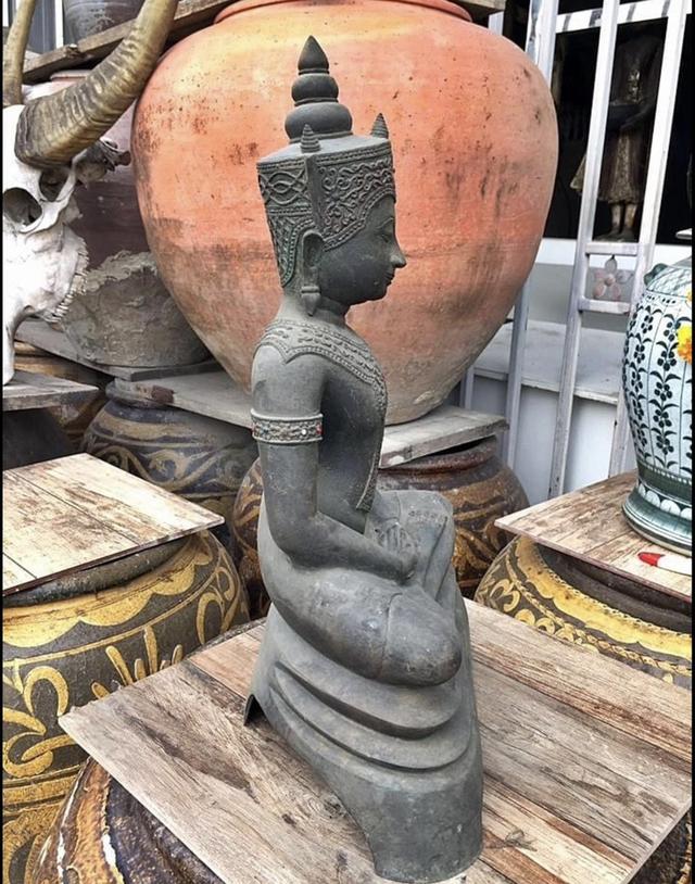 พระพุทธรูปโบราณ พระบูชาอยุธยาทรงเครื่อง หน้าตัก12นิ้ว ปางสมาธิ ฐานสามขา 6