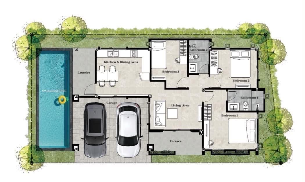 Pool villa for sale in Phuket บ้านพลูวิลล่า ใกล้สนามบินภูเก็ต ราคามิตรภาพ 3 นอน 2 น้ำ 1 สระว่ายน้ำ 8
