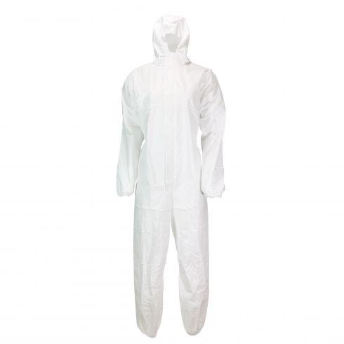 Cleanroom Jumpsuit with hood สีขาว