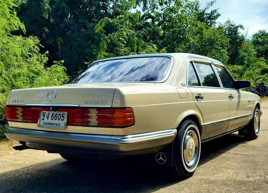 Benz -w126 เครื่อง V8 ฝาดำ 500 SEL กาบร่อง ตัวยาว  สีครีม วัง 623  6