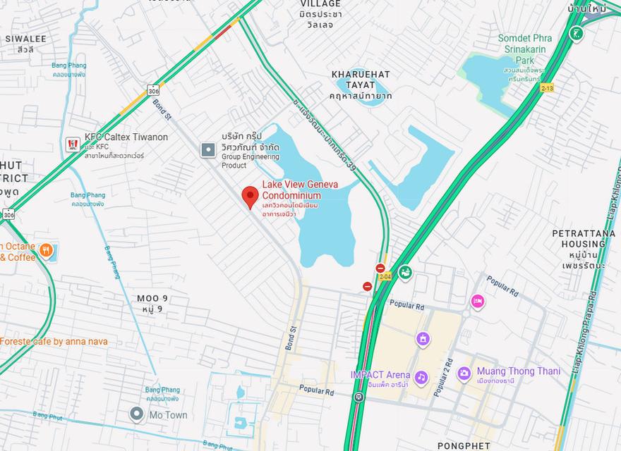 Lakeview Condominium อาคารเจนีวา เมืองทองธานี ห้องใหญ่ 72.41 ตารางเมตร 2 ห้องนอน ชั้น8 ตกแต่งครบ 13
