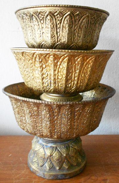 พานพุ่มเนื้อทองเหลือง 100%