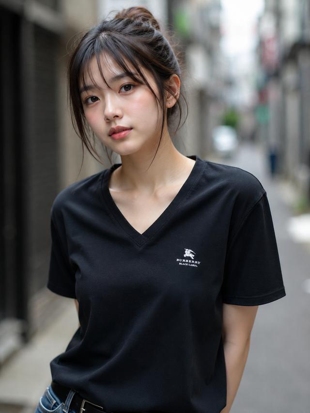 เสื้อยืด​คอวี​ BURBERRY BLACK LABEL