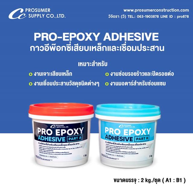 กาวอีพ็อกซี่สำหรับเสียบเหล็กและซ่อมประสาน ( PRO-EPOXY ADHESIVE )  1