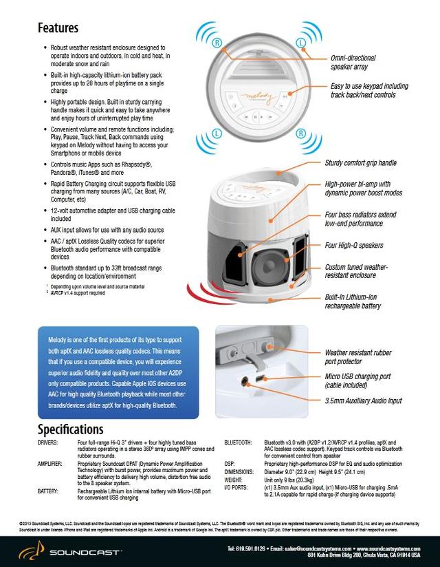 ลำโพง Soundcast Melody เครื่องใหม่ ประกันศูนย์ 8