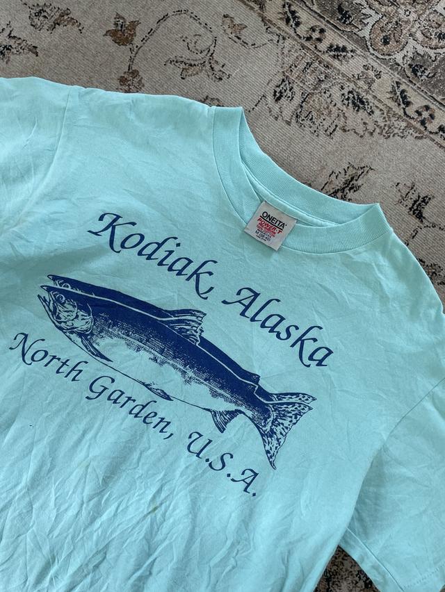 vtg tees 80s ตะเข็บเดี่ยว cotton 100% ป้าย oneita จาก u.s. รูปที่ 2