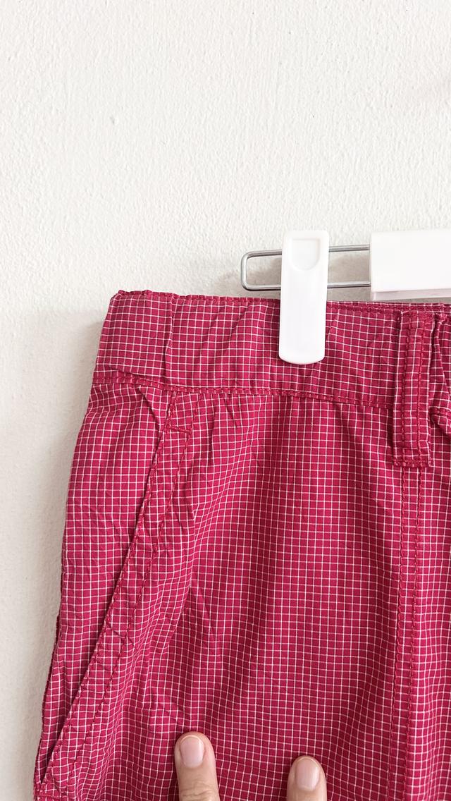 ยุนิS กางเกงชาย4ส่วนเอวยืดลายสก๊อตแดง รูปที่ 5