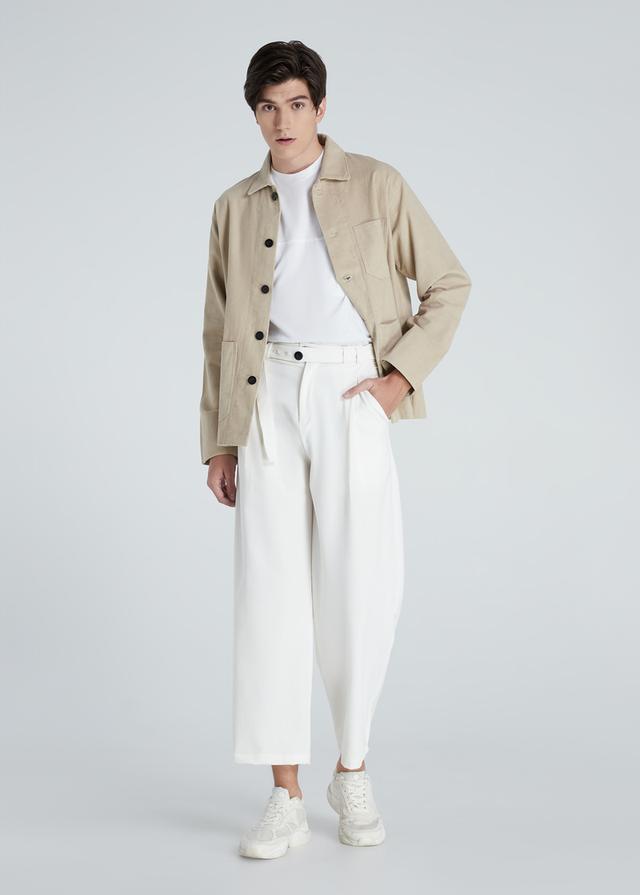 กางเกง ทรงลุงสีครีมและสีขาว รูปที่ 5