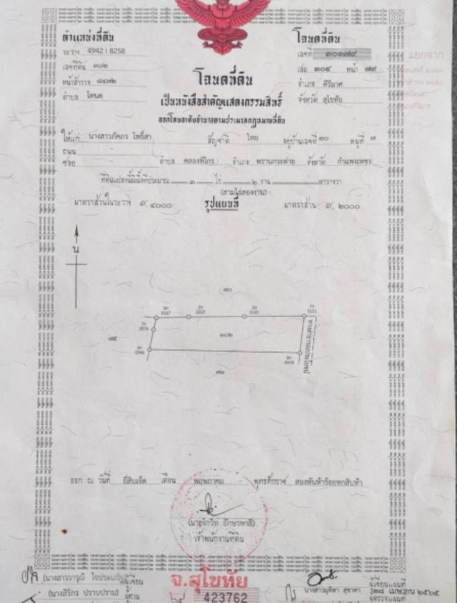 ขายที่ดินราคาเบาๆโฉนดครุฑแดงสามไร่ครึ่ง ทำเลดีร่มรื่นเห็นเขาหลวง 2