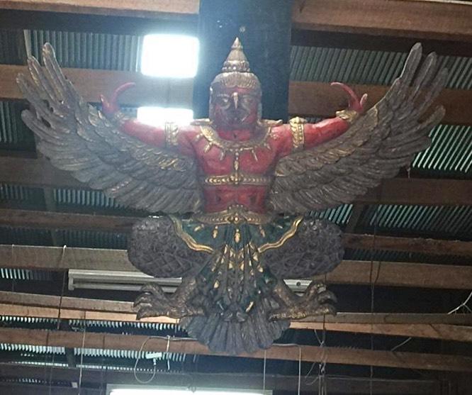 ครุฑไม้สัก ขนาด1เมตร องค์ใหญ่ ครุฑไม้แกะสลัก