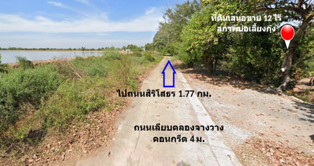 ขาย ที่ดิน ติดถนนเลียบคลองจางวาง ใกล้แม่น้ำบางปะกง อ.บ้านโพธิ์ แปลงสวย 12 ไร่ ติดโครงการบางปะกงริเวอร์ไซด์ พร้อมโอน ฟร