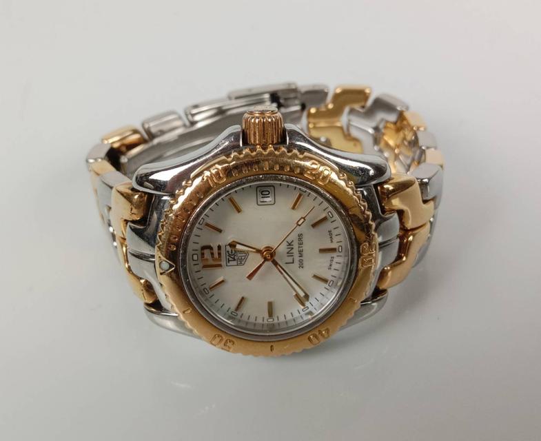 28.TAG Heuer Ladies SS/18k Gold WT1455 DW7002 Mother of Pearl Link Watch พร้อมกล่องแท้