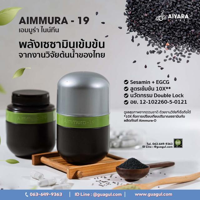 AIMMURA-19 เอมมูร่า ไนน์ทีน เซซามิน + EGCG จากชาเขียว เสริมภูมิคุ้มกัน ชะลอวัย ของแท้จากบริษัท ส่งจริง ส่งไว มีปลายทาง