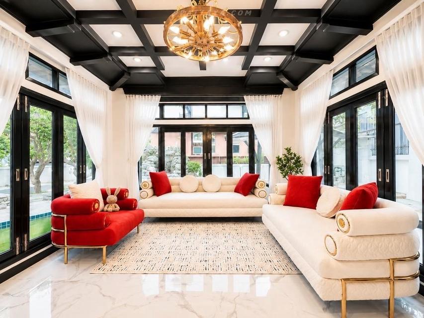 For Rent — Exclusive Thai-Modern Luxury Pool Villa near Na Jomtien Beach 4 bedrooms 5 bathrooms walking distance to the beach. elegant design รูปที่ 11