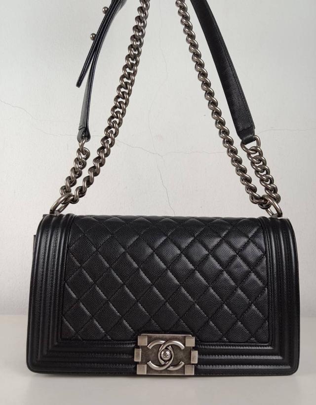 กระเป๋าชาแนล Chanel boy 10" Caviar RHW holo25 Very good condition FULLSET รูปที่ 15