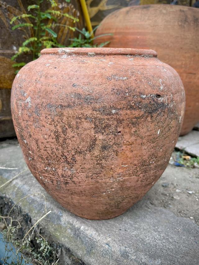 โอ่งแดงใบเล็ก โอ่งอยุธยา โอ่งโบราณ ขนาด9นิ้ว โอ่งดินเผา 4