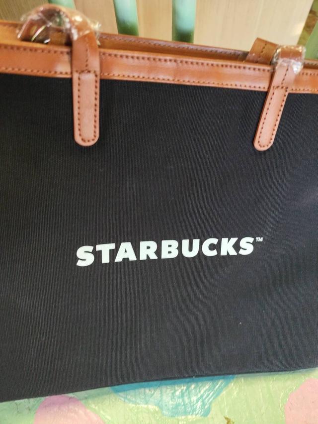 ขายกระเป๋าผ้า สตาร์บัคส์ ไม่มีซิป แบบเปิด Starbucks
