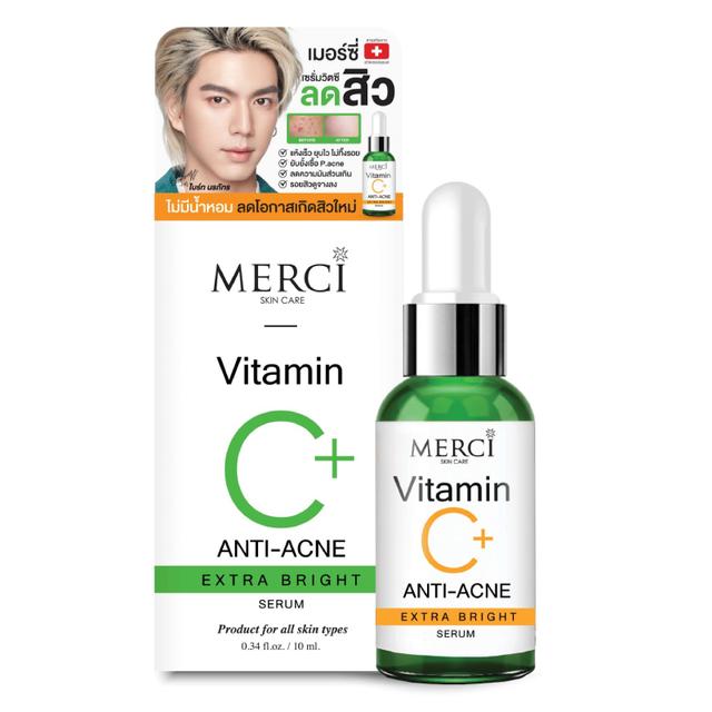 MERCI เซรั่มสูตรลดปัญหาสิว Merci VITAMIN C+ ANTI-ACNE EXTRA BRIGHT SERUM 15 ml. 2