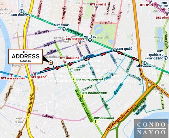 CONDO. THE ADDRESS SATHORN พื้นที่ 47 SQ.M. 1BR1Bathroom 40000 B. ใกล้ BTS ช่องนนทรี ดีดี เป็นคอนโดหรูที่มีห้องขนาดใหญ่พ 2