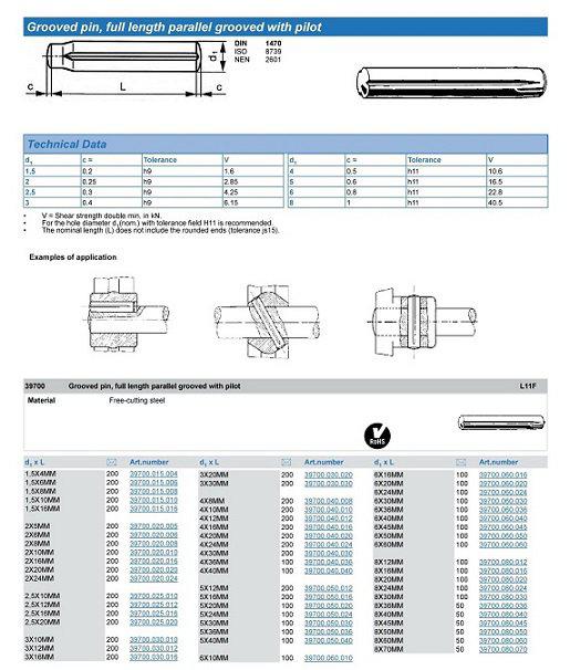 Parallel pin, pin with thread, สลักแบบมีเกลียวใน, Parallel with female thread 2