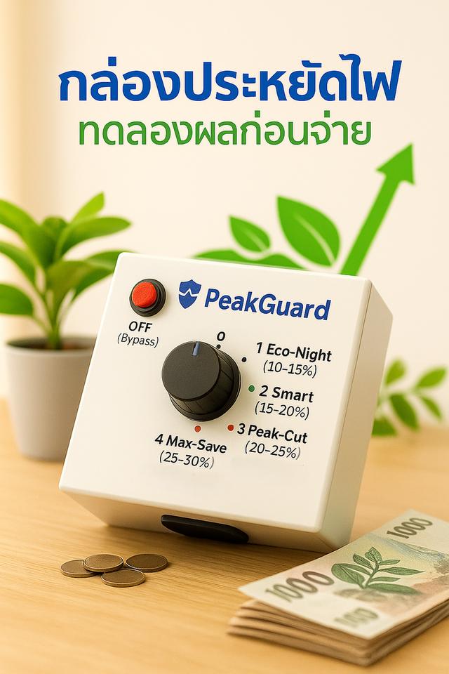 รับติดตั้งระบบประหยัดไฟ อุปกรณ์ประหยัดไฟ ลดค่าไฟ ด้วย PeakGuard โดย ช่างBon