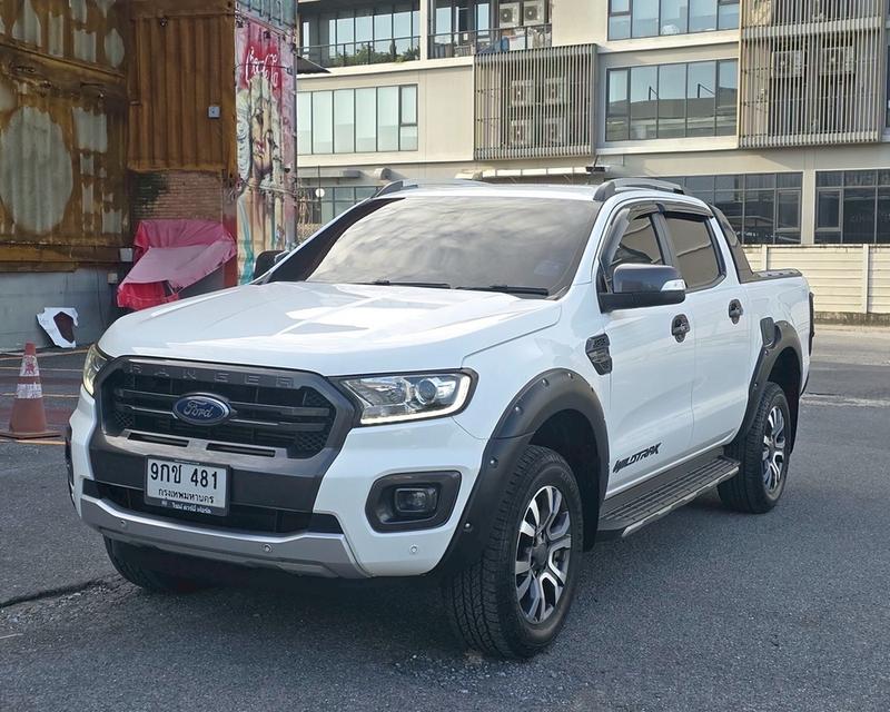 รหัสรถ QT481 FORD RANGER Double cab Wildtrak 2.0L Bi-Turbo 4x2 10AT สีขาว ปี2019