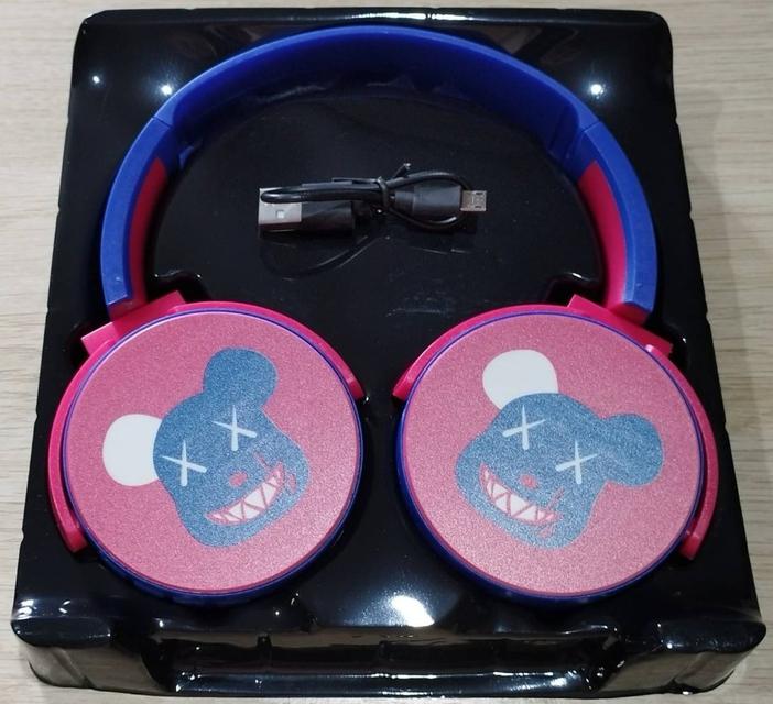 ขายหูฟังบลูทูธไร้สายแบบครอบหู (Bluetooth Headphone Stereo) Bearbrick รุ่น DR-53 สีแดง-ฟ้า (ทูโทน) สินค้าใหม่  4
