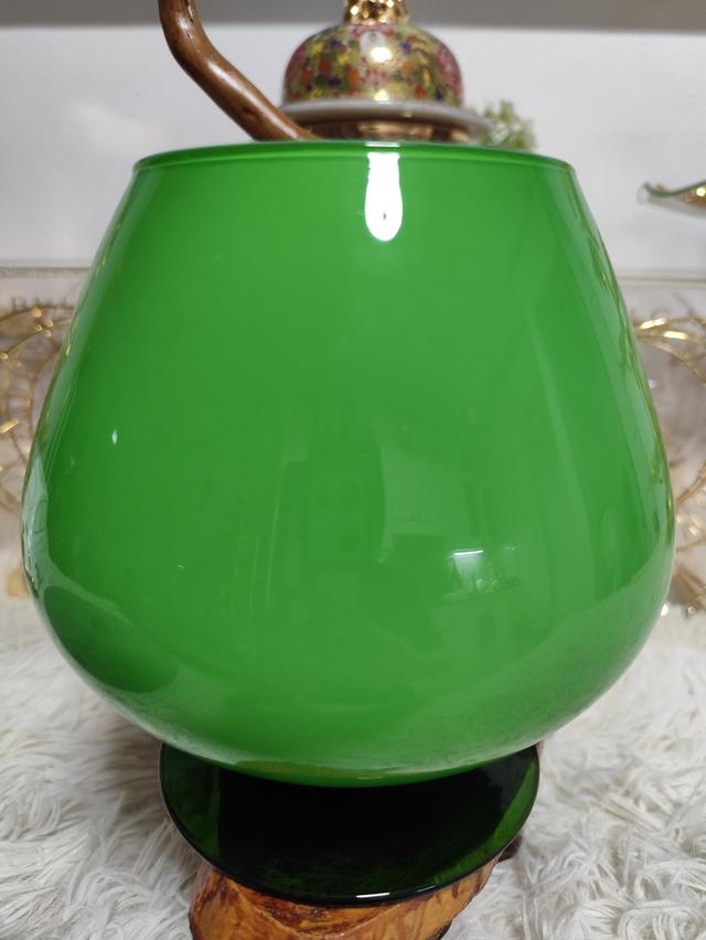 Urenium Vintage MCM Empoli 7" Brandy Snifter Emerald Green Glass Barware ฐานยูเรเนี่ยม Mid century 1960s รูปที่ 3