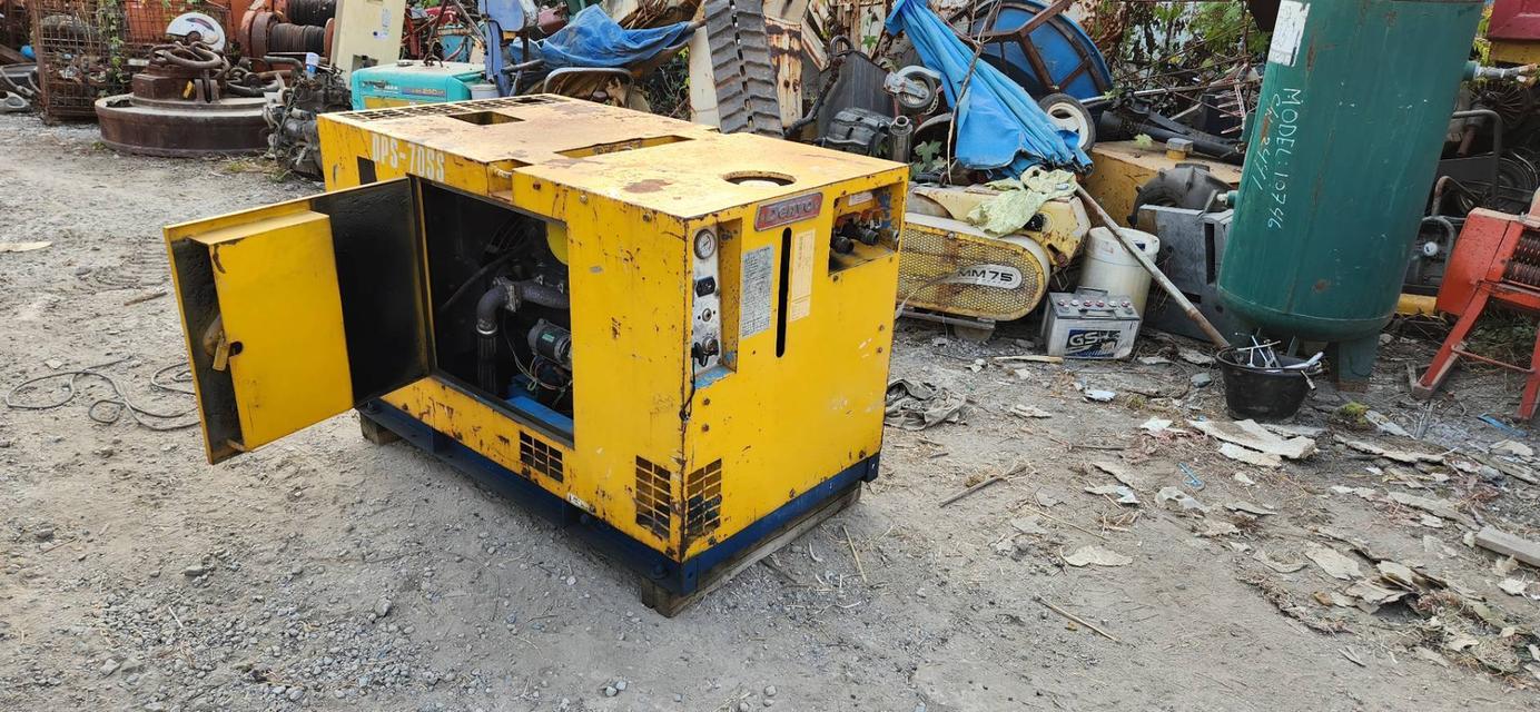 เครื่องปั๊มลม ปั๊มลม DENYO PDS70SS เครื่อง kubota ดีเซล 3สูบ เก่าญี่ปุ่น ชั่วโมงทำงานน้อย 
