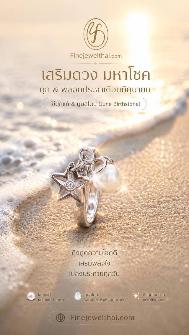 Finejewelthai แหวนมุกแท้ มุกน้ำจืด แหวนเงินแท้925 R1228pl_cz
