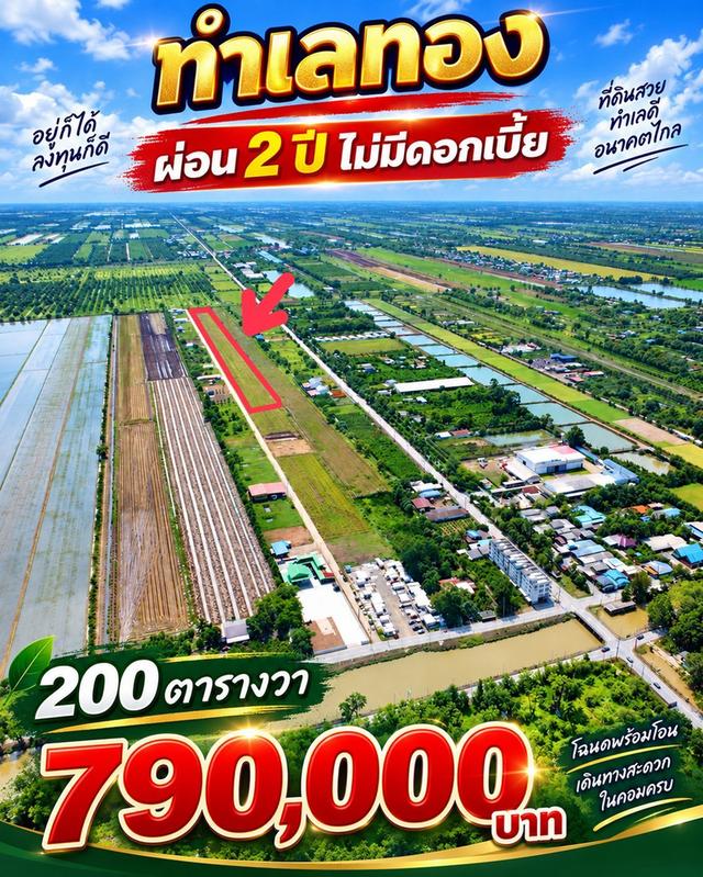 ขายที่ดินเงินผ่อน 2 ปี ไม่มีดอกเบี้ยตำบล หนองสามวัง อำเภอ หนองเสือ ปทุมธานี 2
