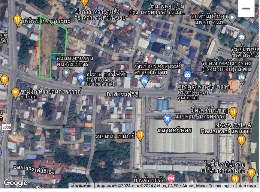 ขายที่ดินโฉนด ในย่านธุรกิจติดถนนสวรรค์วิธีเมืองนครสวรรค์ เยื้องตลาดศรีนคร3ไร่3งาน79.8ตารางวา 3